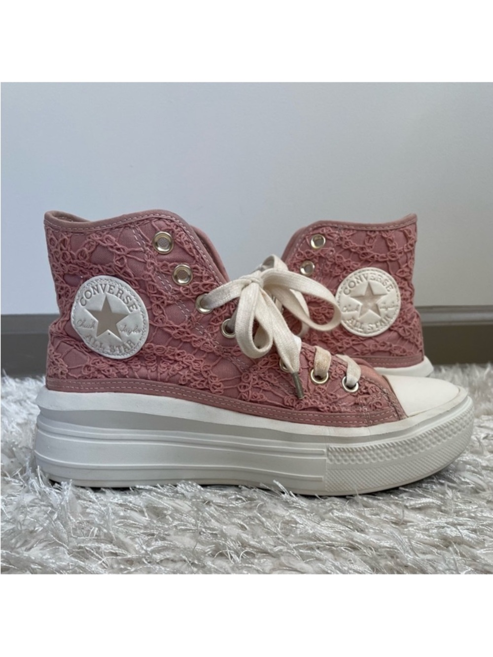 Converse Chuck Taylor All Star Move Platform High Top Daisy Cord Lace Sneakers